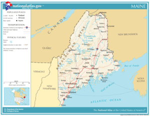 Map of the state of Maine Map of the state of Maine
