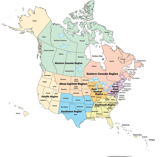 us canada map